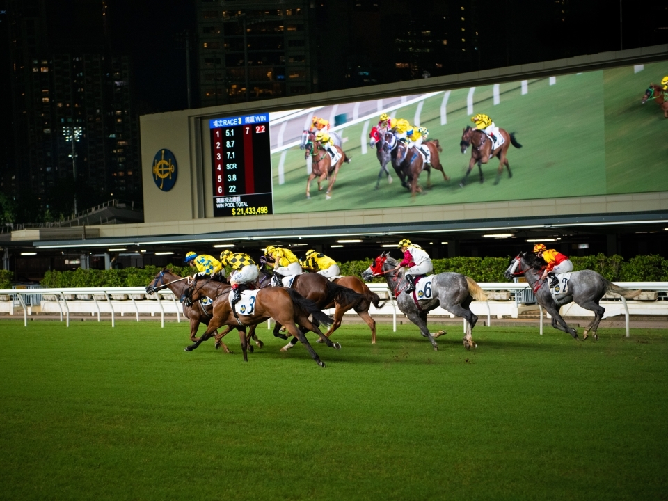 Happy Wednesday晚上於跑馬地馬場舉行的賽馬活動。