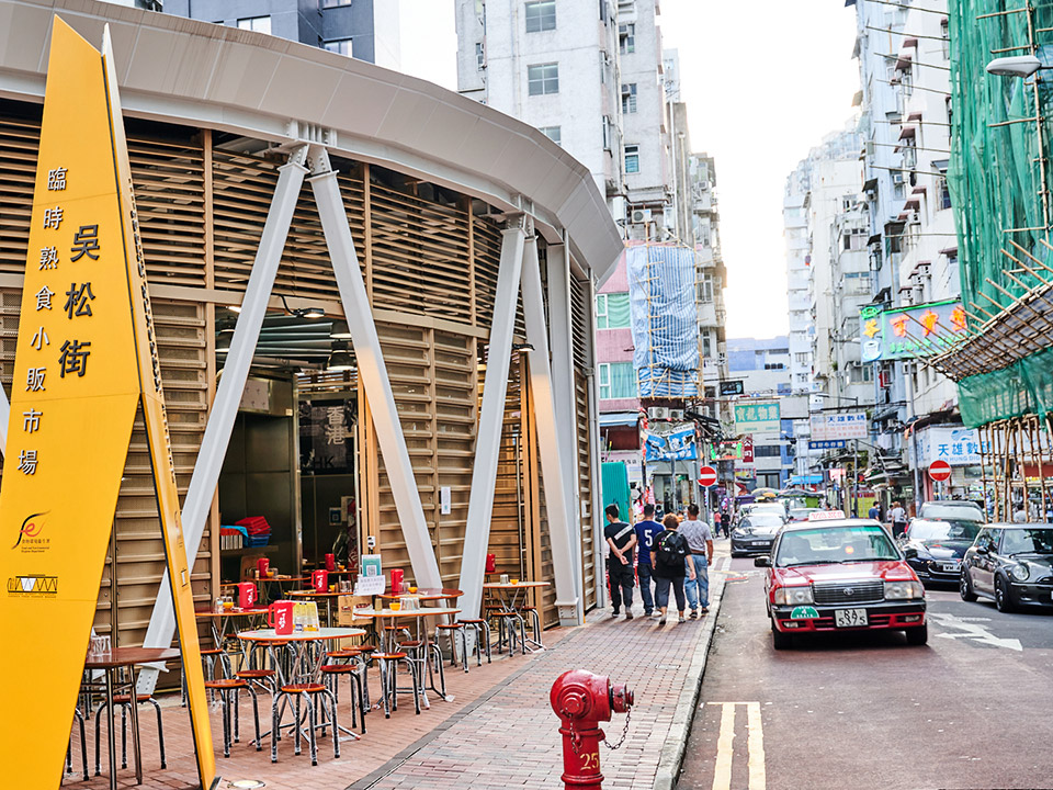 بازار هوكر المؤقت للأطعمة المطبوخة في ووسونغ ستريت