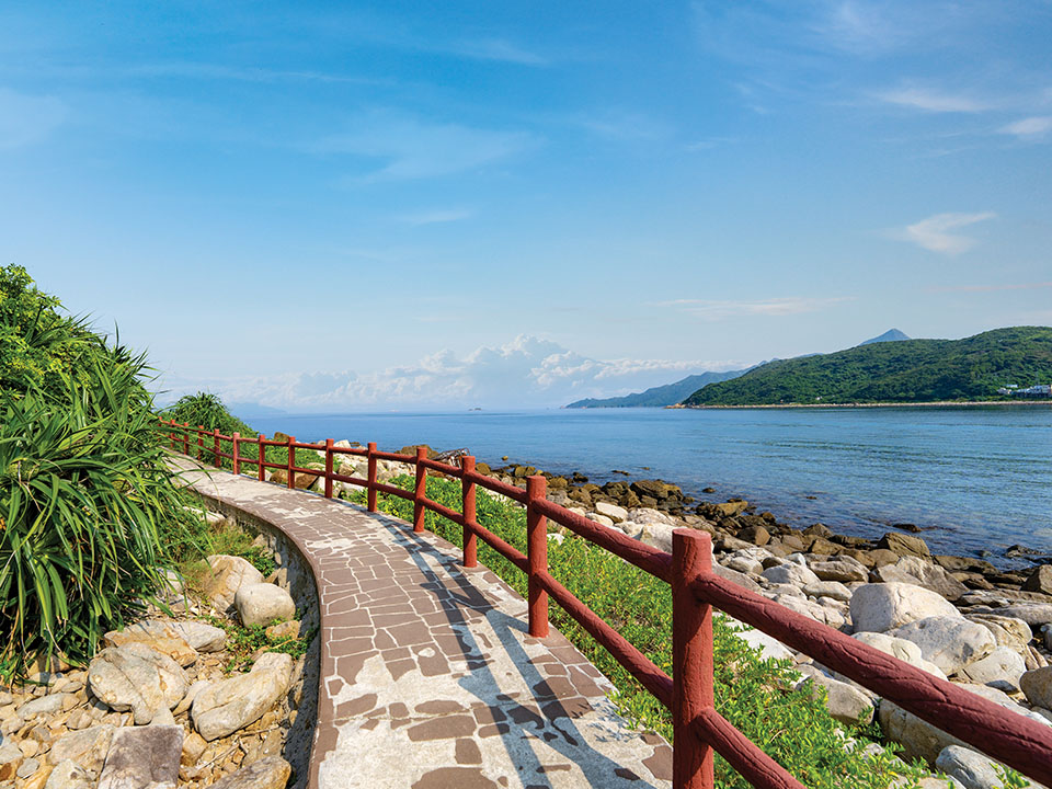 Promenade le long du sentier vers l'extrémité sud de l'île.