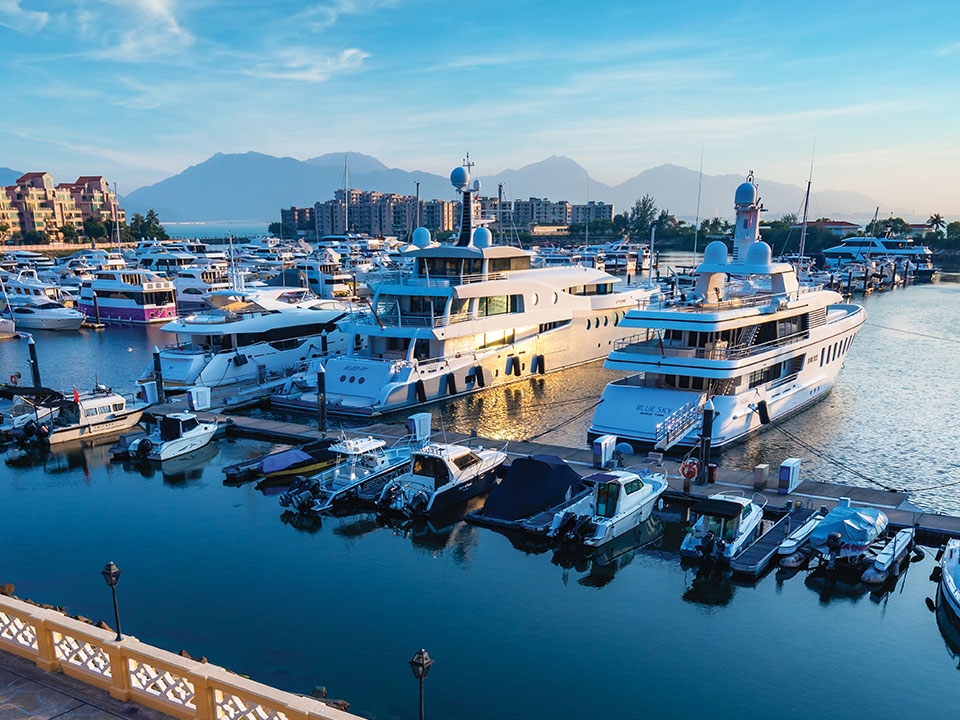Close-up view of the local fishing and pleasure boats