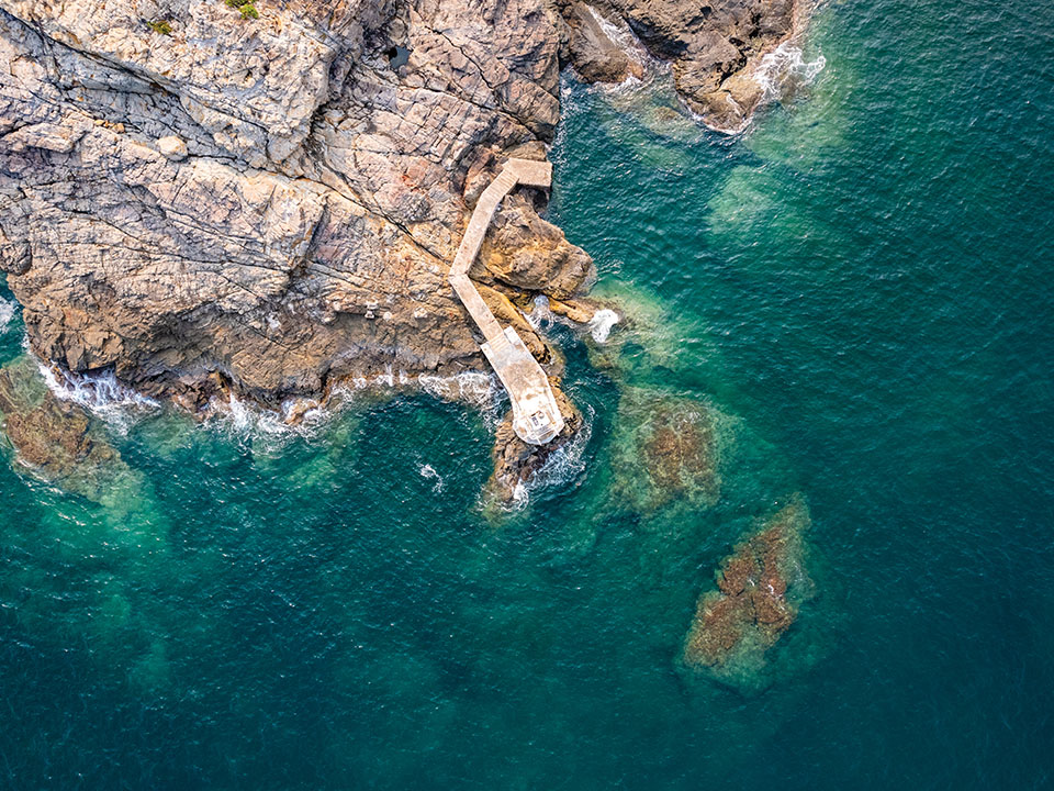 bird eye's view over Tung Lung Chau lighthouse