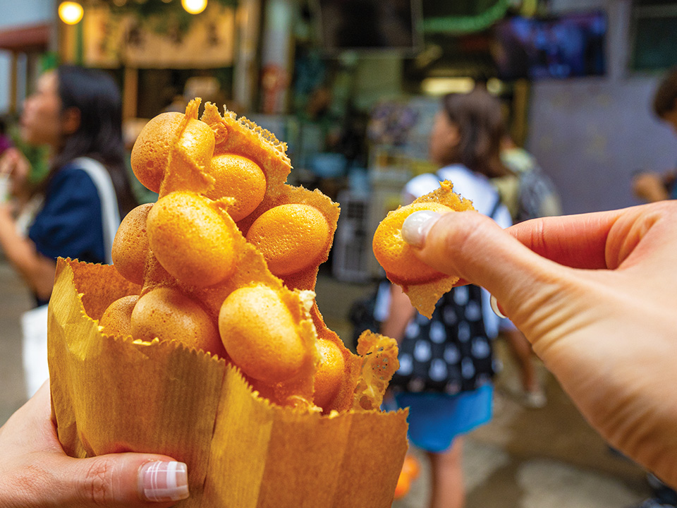 Wafel telur yang dibeli di toko lokal