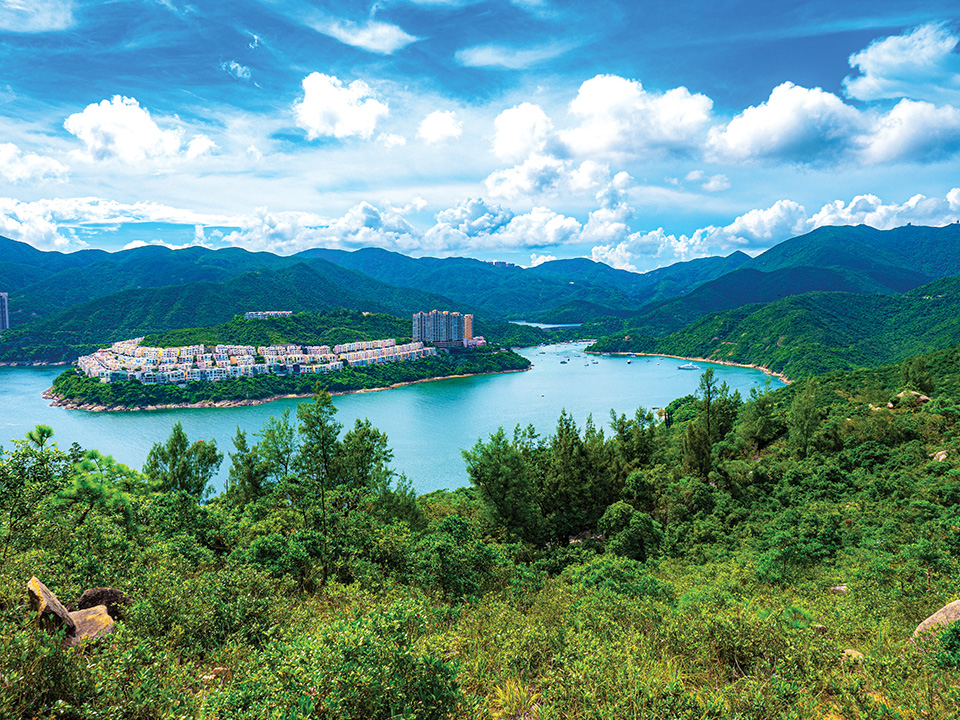Panoramic shot of Tai Tam Bay at Point Dragon