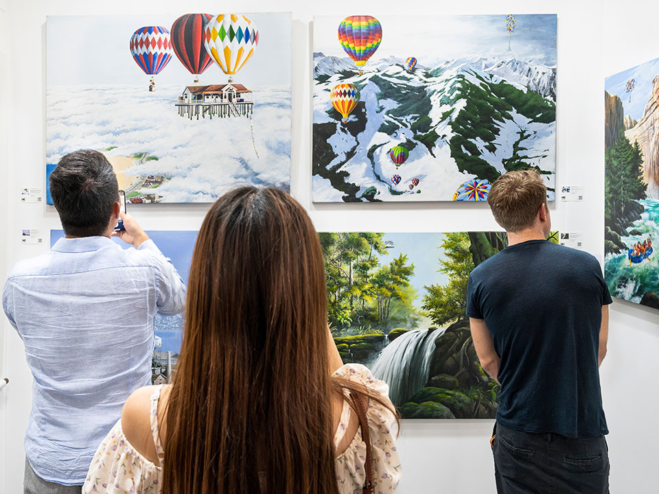 Art work on display at the Affordable Art Fair.