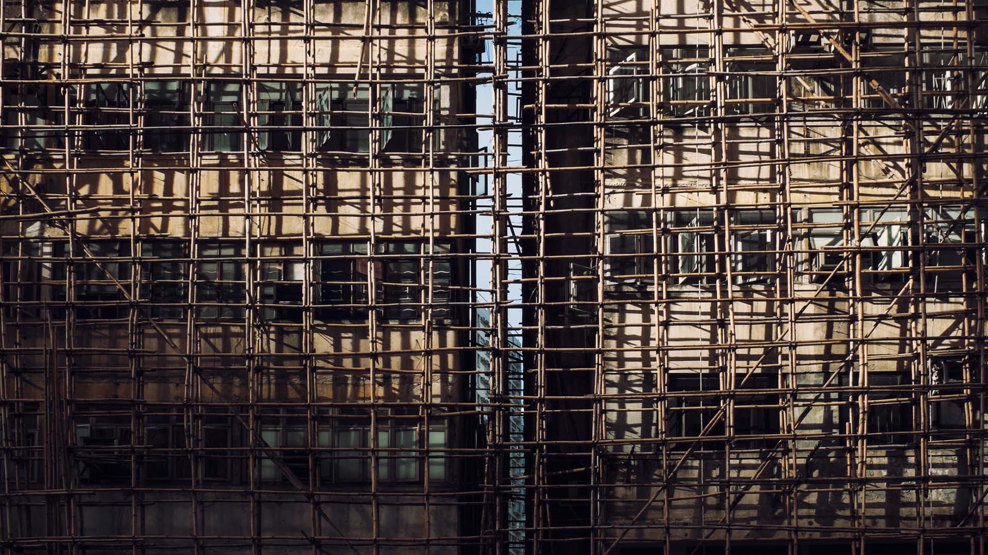 Bamboo scaffolding