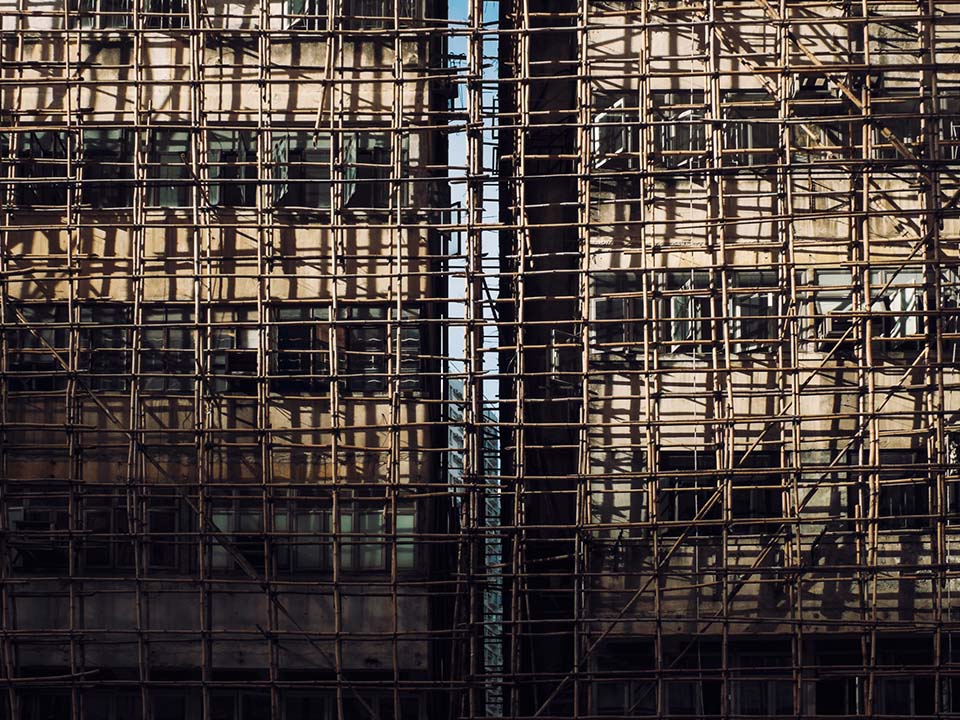 Bamboo scaffolding
