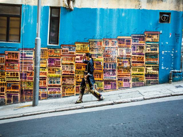 The Old Townhouses mural on Graham Street Mural