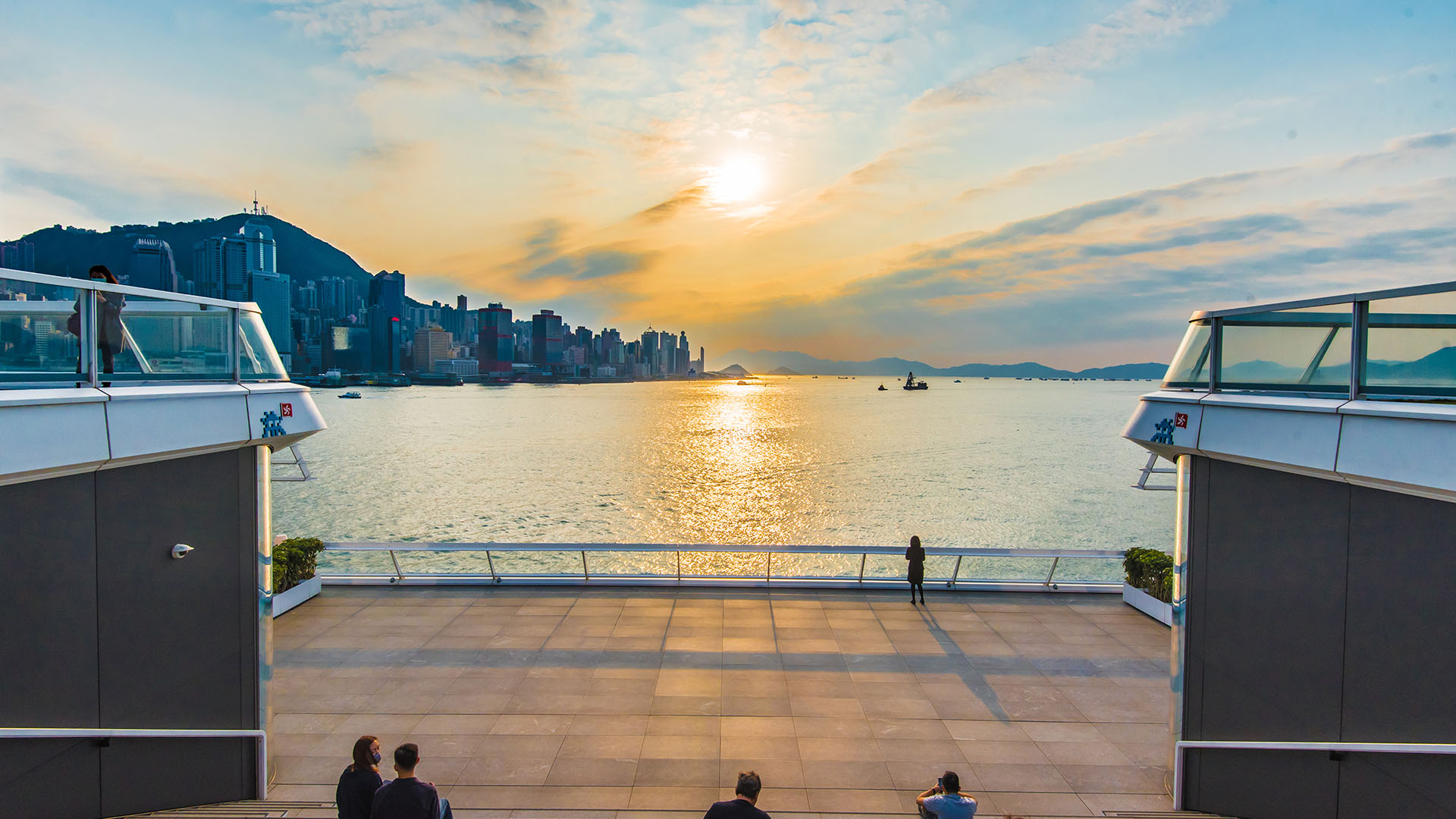 Admiring Hong Kong’s stunning Victoria Harbour.