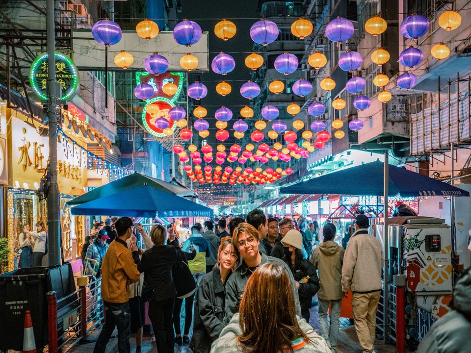 ภูมิทัศน์ถนนของตลาดกลางคืน