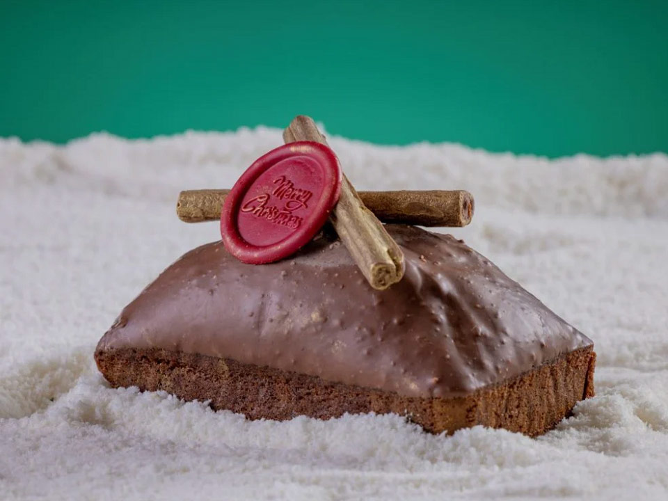 Gingerbread Loaf covered in chocolate from The Mandarin Cake Shop