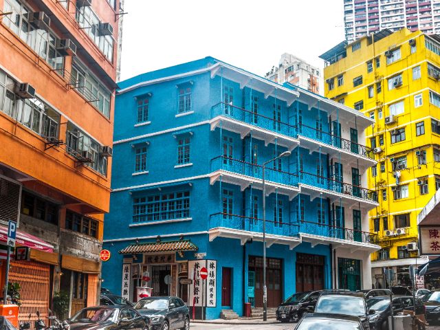 Wan Chai's coloured houses
