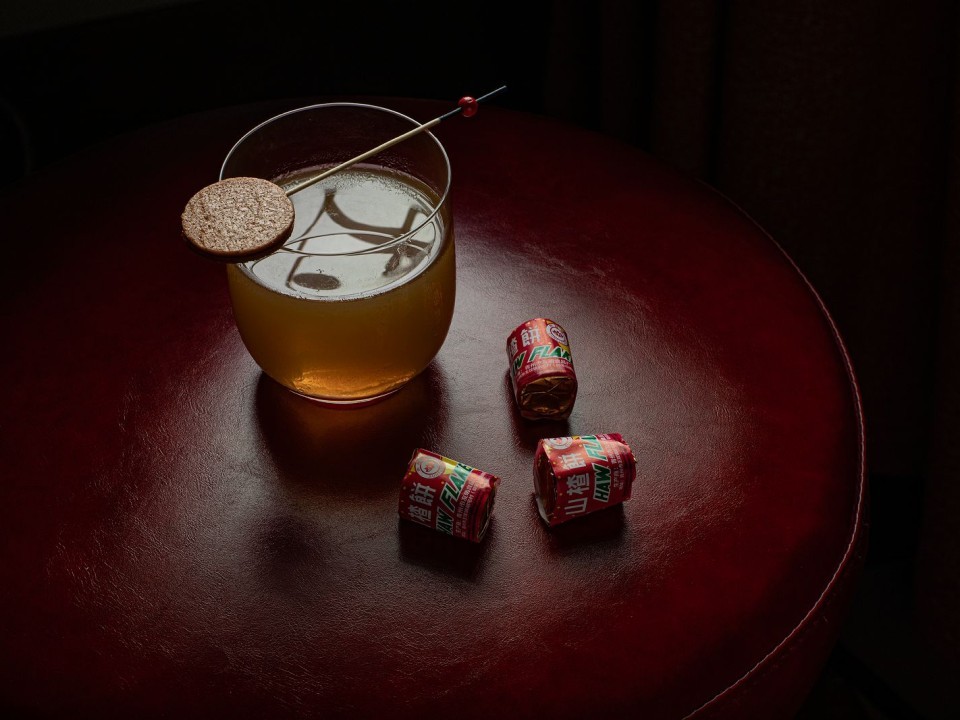 Innovative Haw Flakes inspired cocktail.