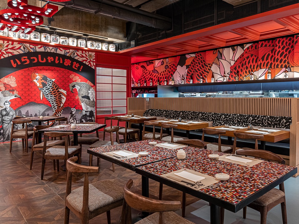 Kyoto Joe's fun-filled izakaya decor.