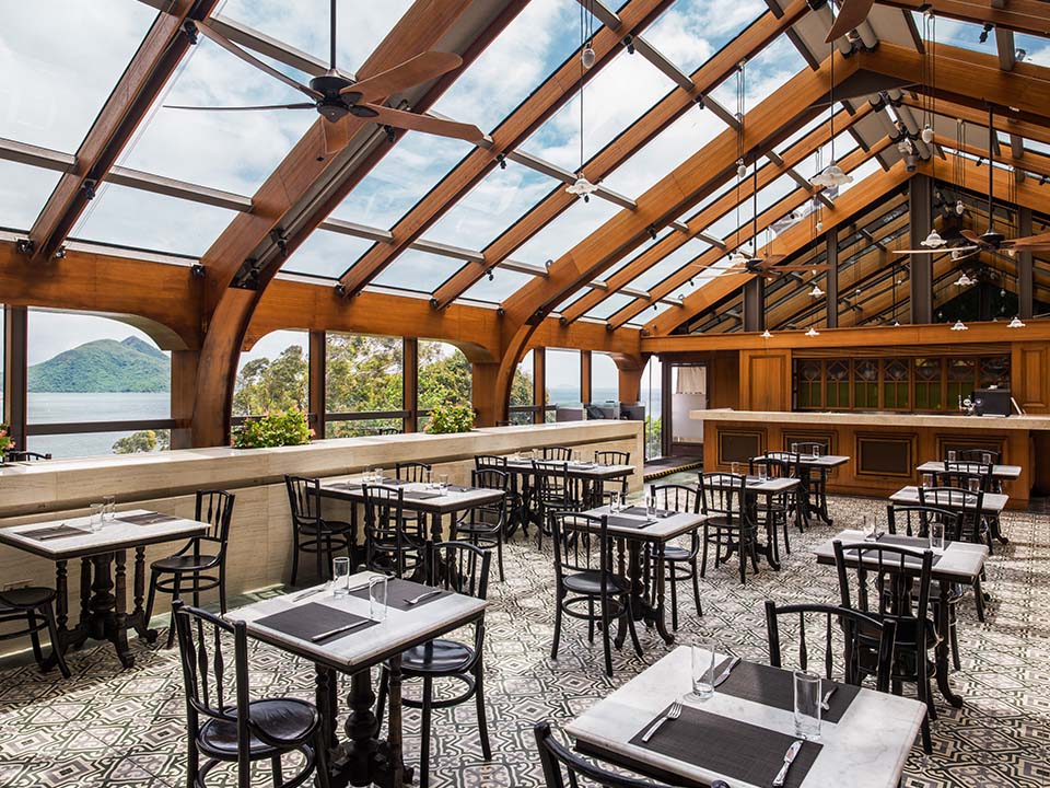 The glass ceiling and roof of Tau O Lookout gives a 360 view of the sea.