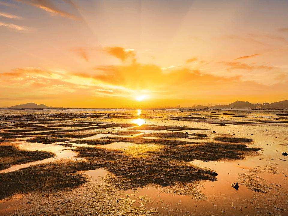 Low Shot of Ha Pak Nai's Sunset