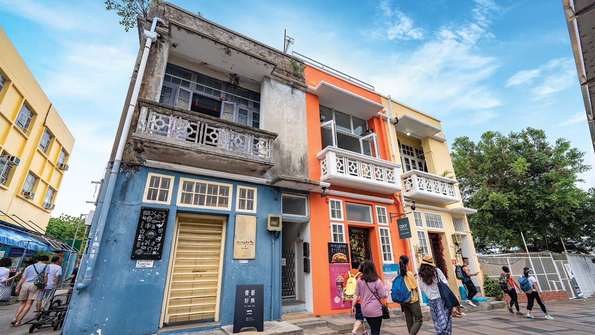 Vibrant shops and cafes on Cheung Chau