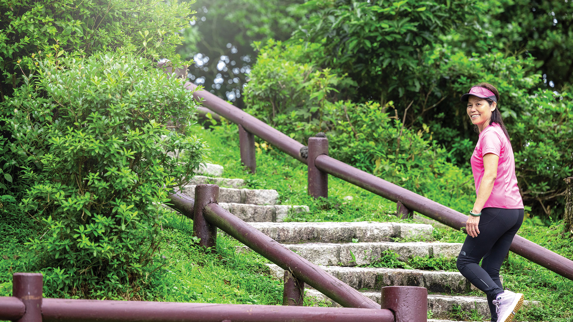 Lin Jei hiking on Tai Mo Shan