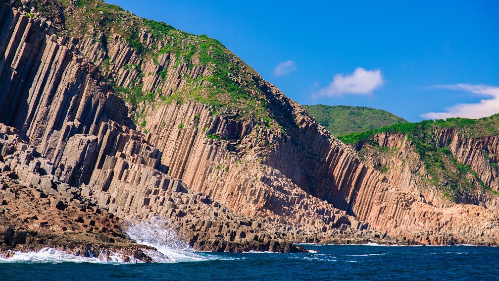 The Hong Kong UNESCO Global Geopark showcases unique rocky landforms.