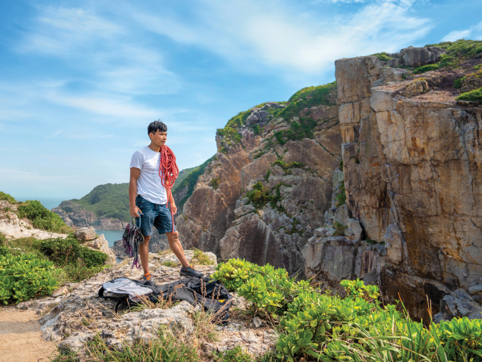 Yau gets a sense of satisfaction from rock climbing