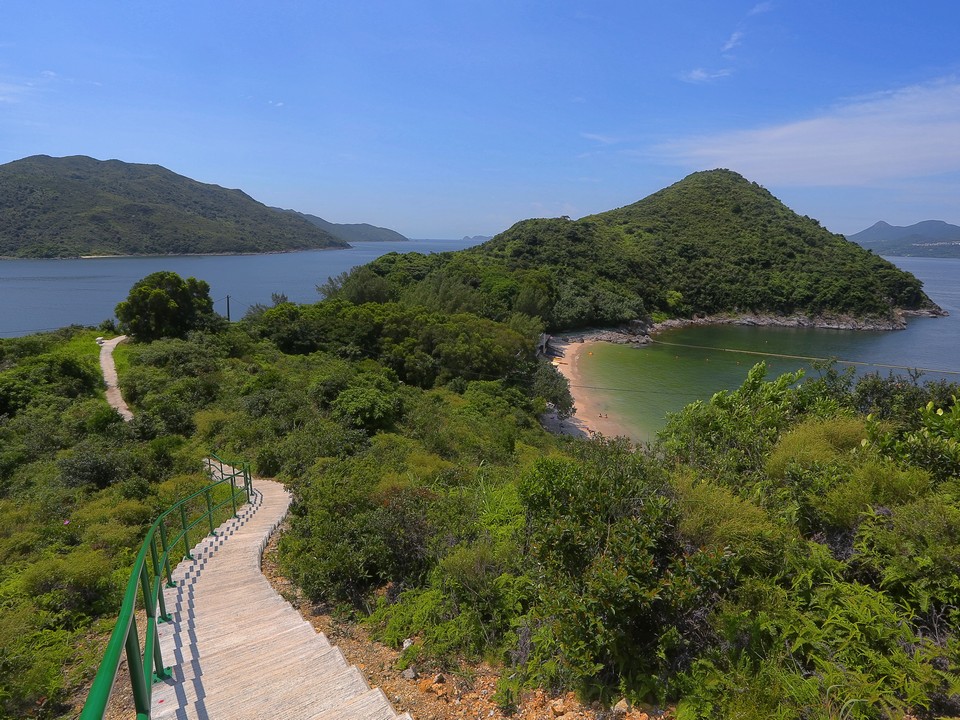 Swim in clear waters and take a short hike at Sharp Island