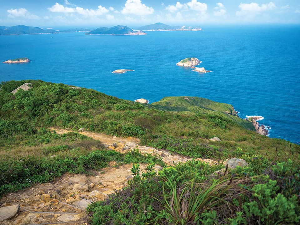 Weitläufige Aussicht auf den Lung Ha Wan Country Trail