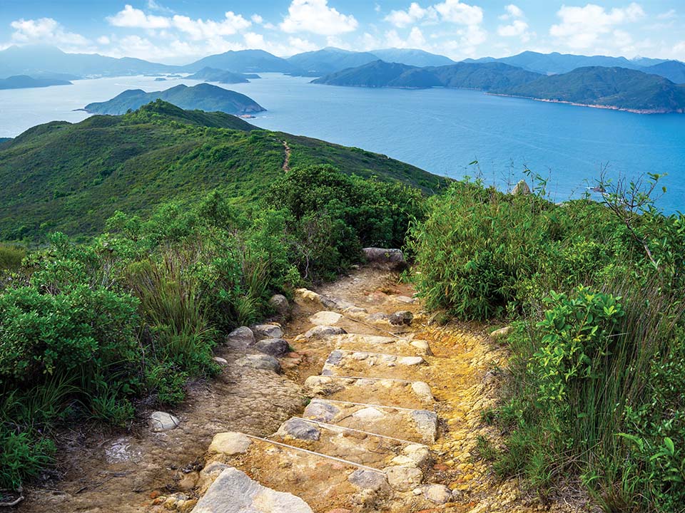 Steile trappen van het Lung Ha Wan Country Trail