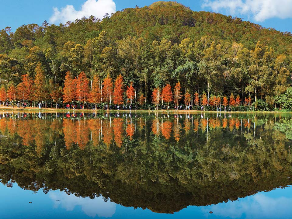 Het Lau Shui Heung Reservoir in de herfst