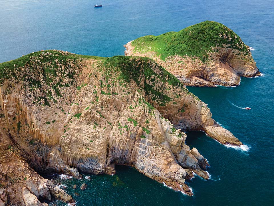 上空から見た果洲（Ninepin）群島