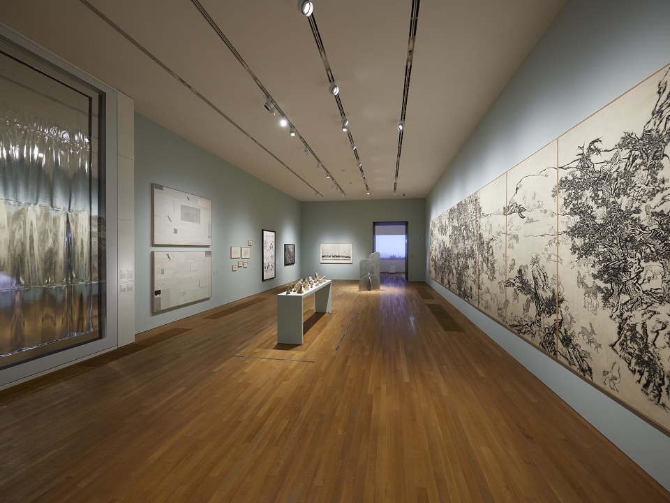 Installation view of Shanshui: Echoes and Signals at the M+ museum. 