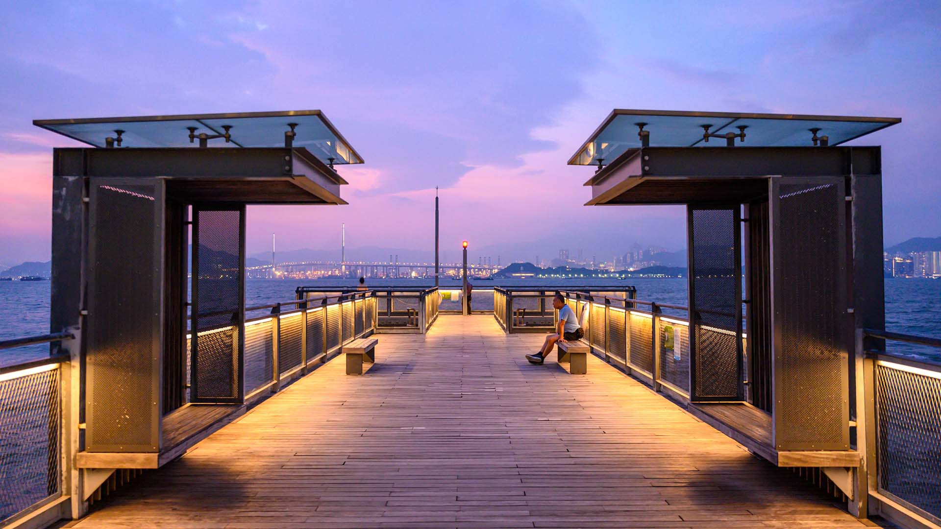 The Belcher Bay Promenade offers a panoramic view of Victoria Harbour