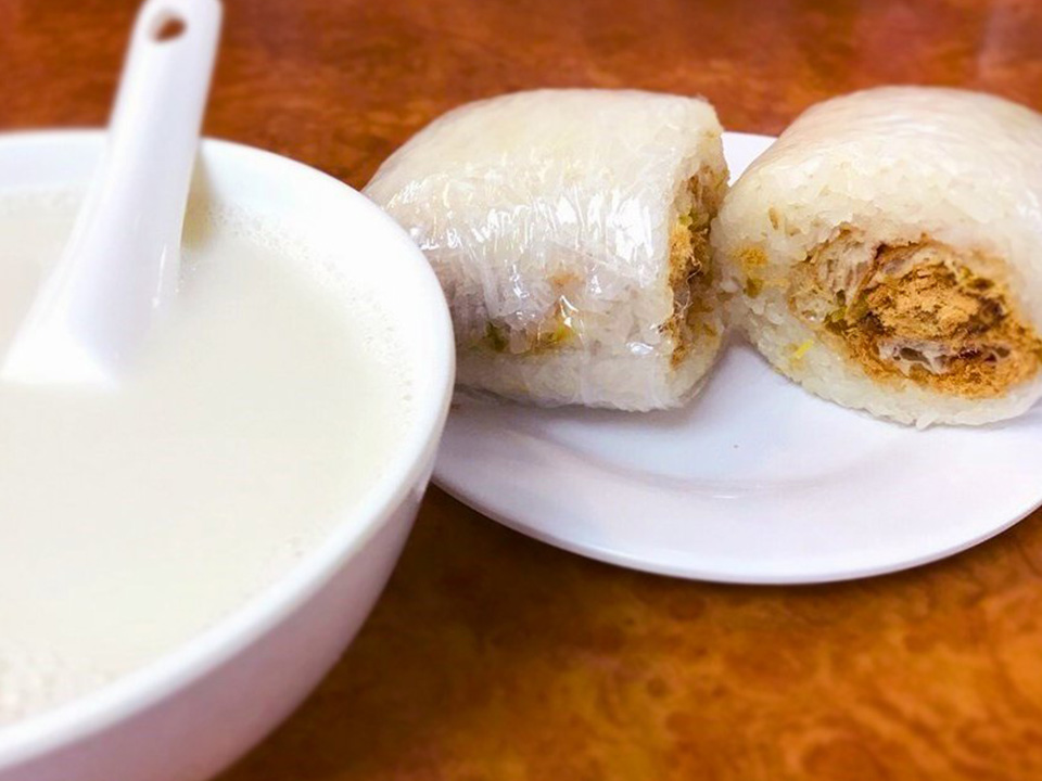 Sticky rice rolls and a bowl of