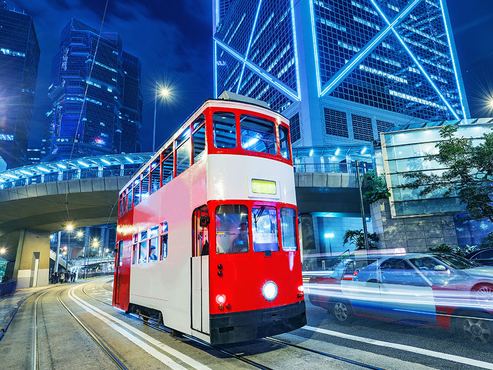 Hong Kong’s historic tram, known as the ‘ding ding’ offers a leisurely and affordable way to explore Hong Kong Island.