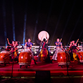A striking performance by the local taiko drumming group Gekko