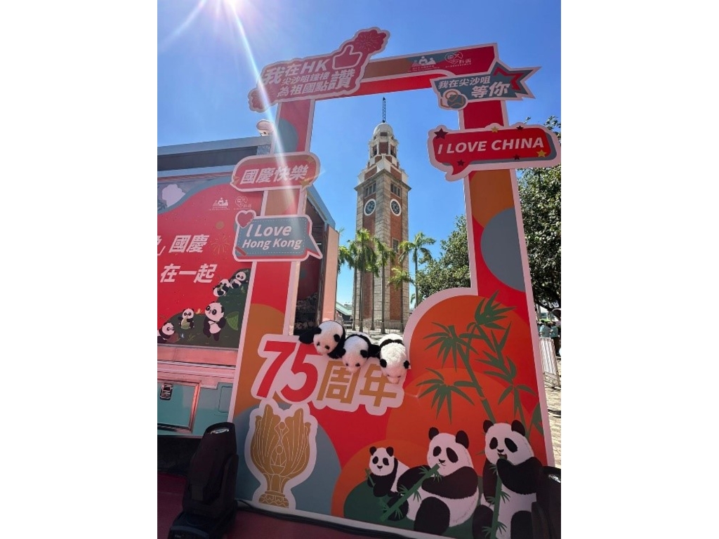 Giving a Thumb up for our Country at the Tsim Sha Tsui Clock Tower in Hong Kong